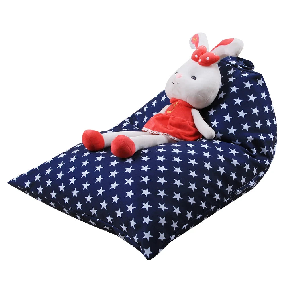 Large Capacity Bean Bag Organizer | Stuffed Animal & Plush Toy Storage | Canvas Stripe Chair Sofa with Zippers for Kids ShopOnlyDeal