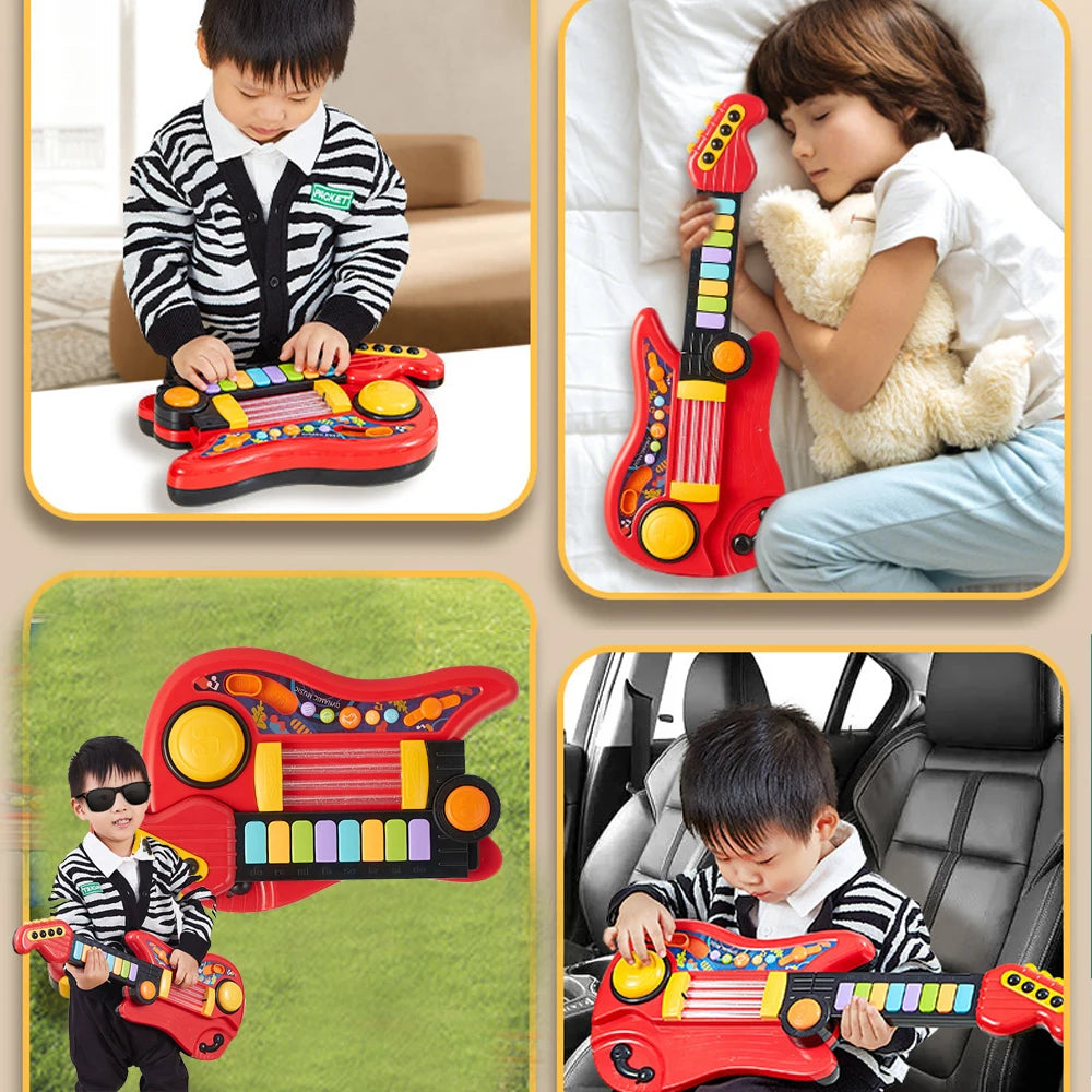 Kids Guitar Toy 2-in-1 Folding Musical Instrument | Electronic Piano | Brain-Training Educational Toys | Birthday Gift for Girls & Boys ShopOnlyDeal