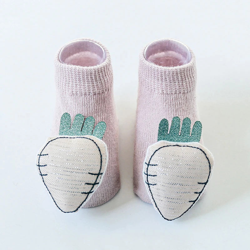 Cute Baby Boy Girl Socks - Kids Dinosaur/Fox Newborn Anti-Slip Socks for 0-3 Years, Affordable Toddler Floor Socks ShopOnlyDeal