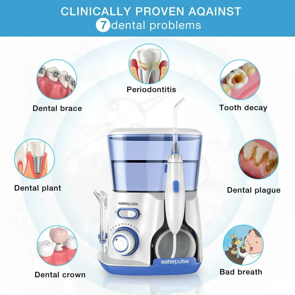 Waterpulse V300G Oral Irrigator: Achieve Superior Oral Hygiene with Electric Dental Water Flosser and 5 Interchangeable Tips ShopOnlyDeal