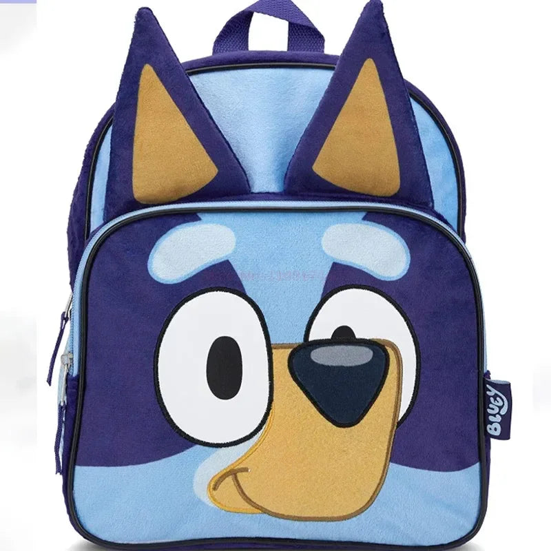 Bluey Dog Backpack Blue Plush Simple Oxford Cloth Schoolbag Pocket Early Education Bingo Dog Schoolbag Children Christmas Gift ShopOnlyDeal