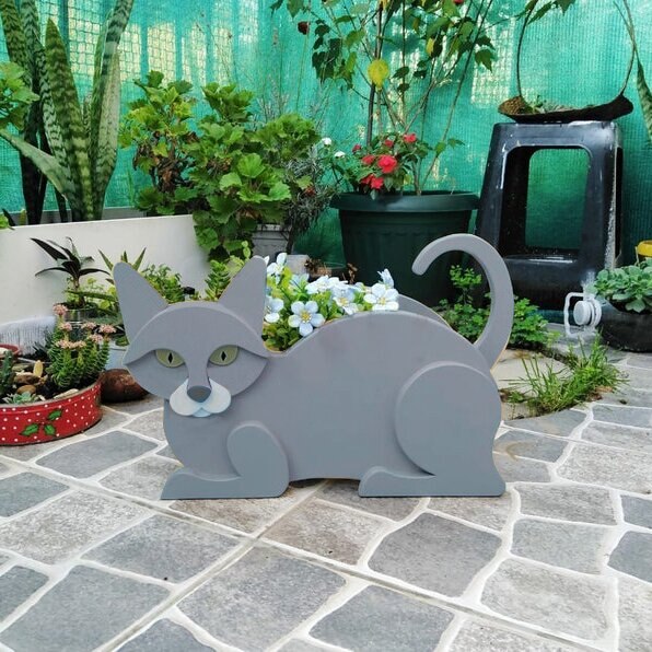 Farm Animals Garden Planter Flower Pot Cat Shape Planter Cows Horse Sheep Rabbit Bear Elephant Garden Pots DIY PVC Flower Highlander Cow Planter Garden Home Decor Forest Animals, Garden Decor ShopOnlyDeal