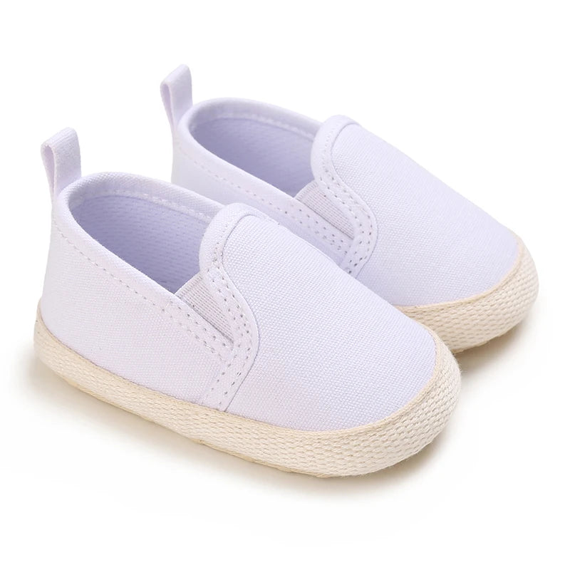 Infant Spring Shoe | Newborn Girls & Boys Recreational Baptism Non-Slip Walking Shoe | White Soft-Soled Sneaker Prewalker ShopOnlyDeal