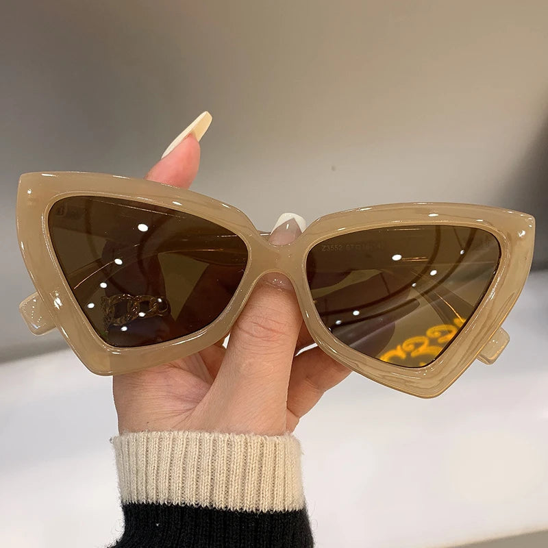 New Fashion Cat Eye Sunglass Trendy Female Eyewear Luxury Brand Designer Popular Women Travelling Sun Shades Glasse ShopOnlyDeal