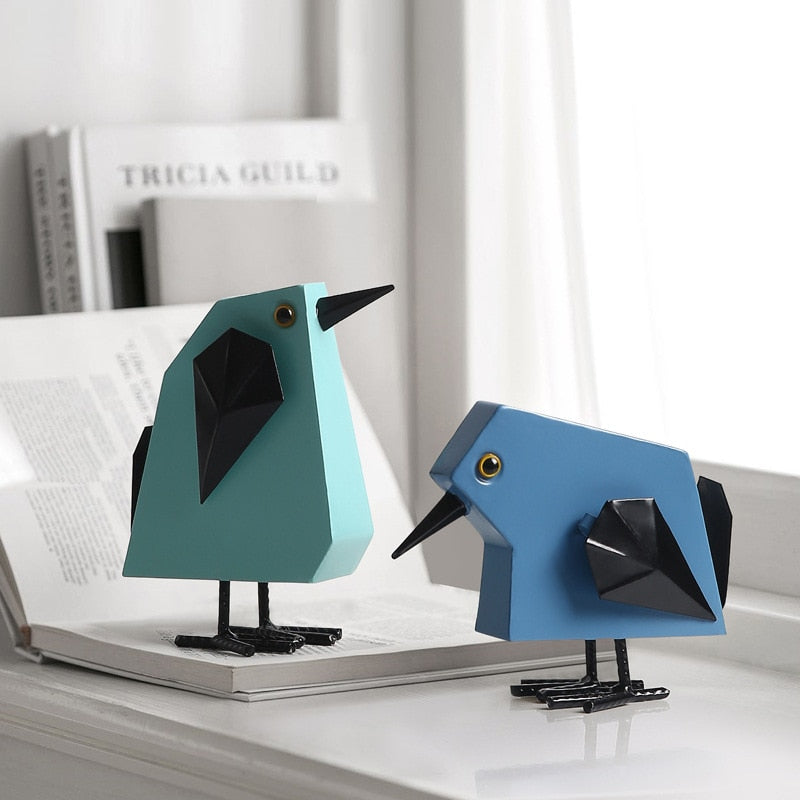 Modern Artist Living Room Decor Geometric Bird Ornaments Creative Room Desk Accessories Christmas Decoration Metal Crafts Gift ShopOnlyDeal