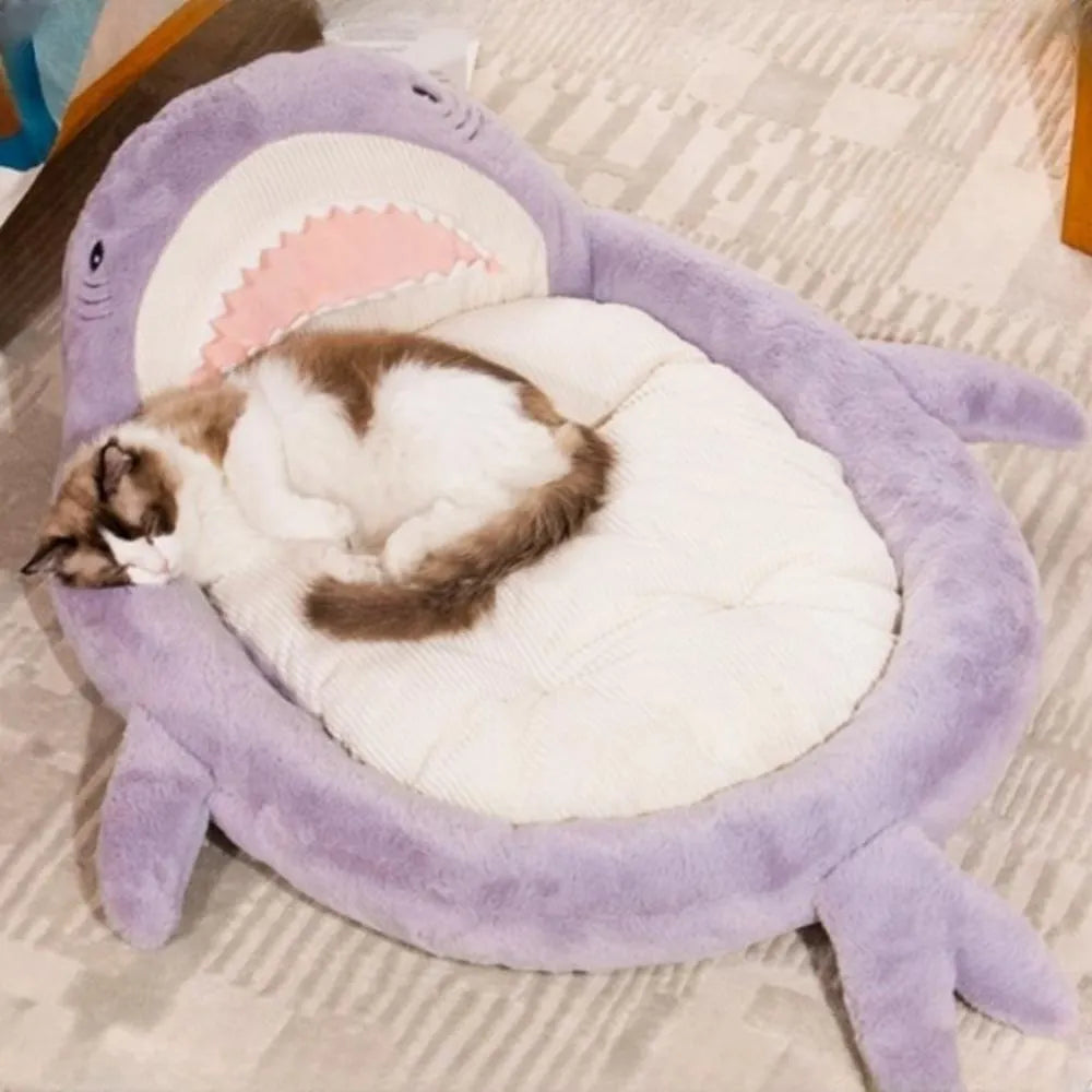 Cat Bed Cartoon Shark Dog Beds Large Size Cat Bed Dog Kennel Comfortable Pet Sleep Mat Kitten Puppy Sofa Bed Winter Warm  House ShopOnlyDeal