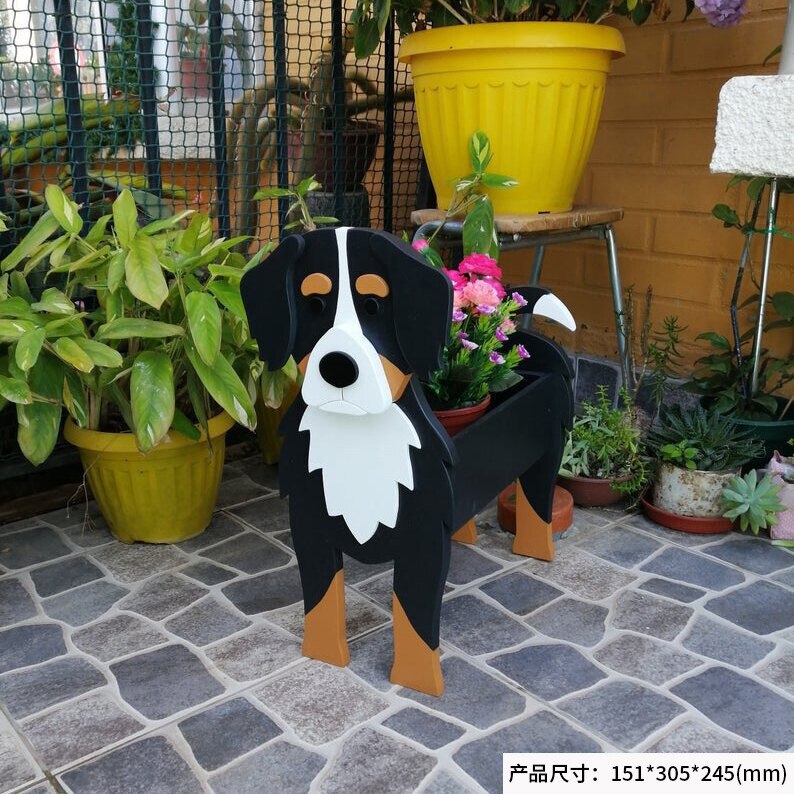 Corgi Dog Planter Garden Flower Pot Dog Shape Planter Schnauzer Bulldog Poodle Corgi Yorkshire Vase Pots DIY PVC Flower Planters Garden Home Decor ShopOnlyDeal