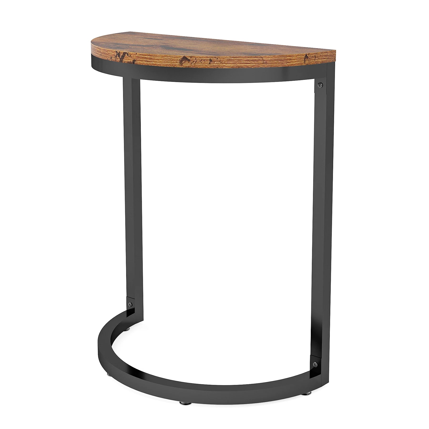 End Table Half Round Narrow Side Table with Metal Frame ShopOnlyDeal