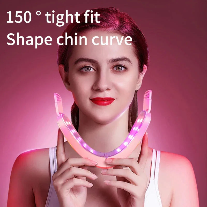 Facial Lifting Device - LED Photon Therapy, Facial Slimming, Vibration Massager, Double Chin V-shaped Cheek Lift Face ShopOnlyDeal