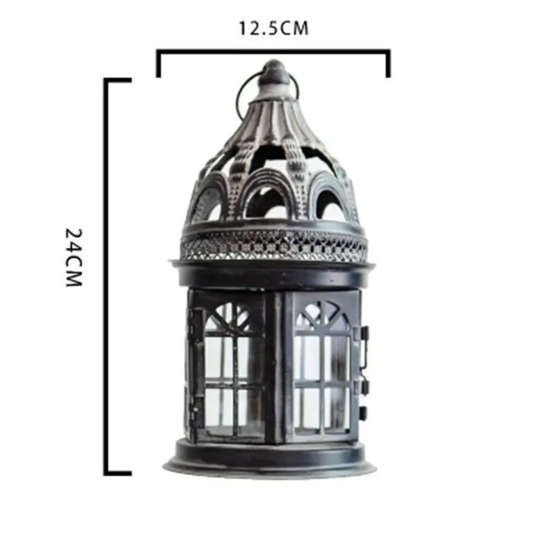 Retro Iron Art Candlestick Storm Light Small Lantern Pagoda Decoration Ornaments Vase Garden Groceries American Style ShopOnlyDeal