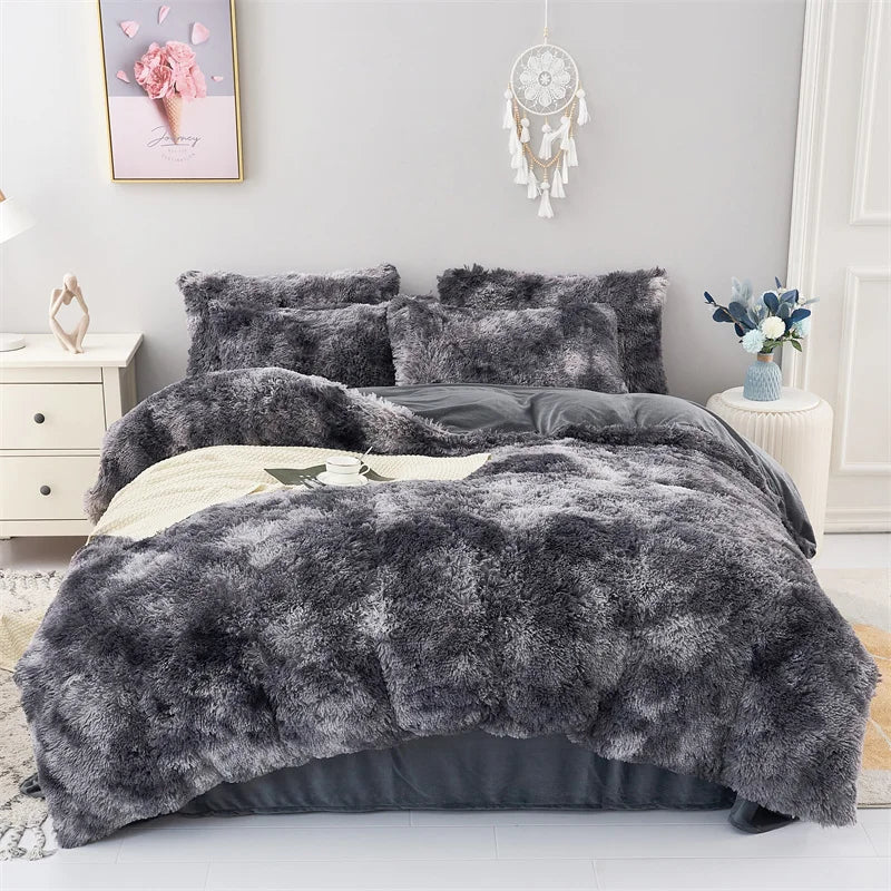 Warm and Cozy Plush Duvet Cover Set - Skin-Friendly Bedding for Single and Double Beds ShopOnlyDeal