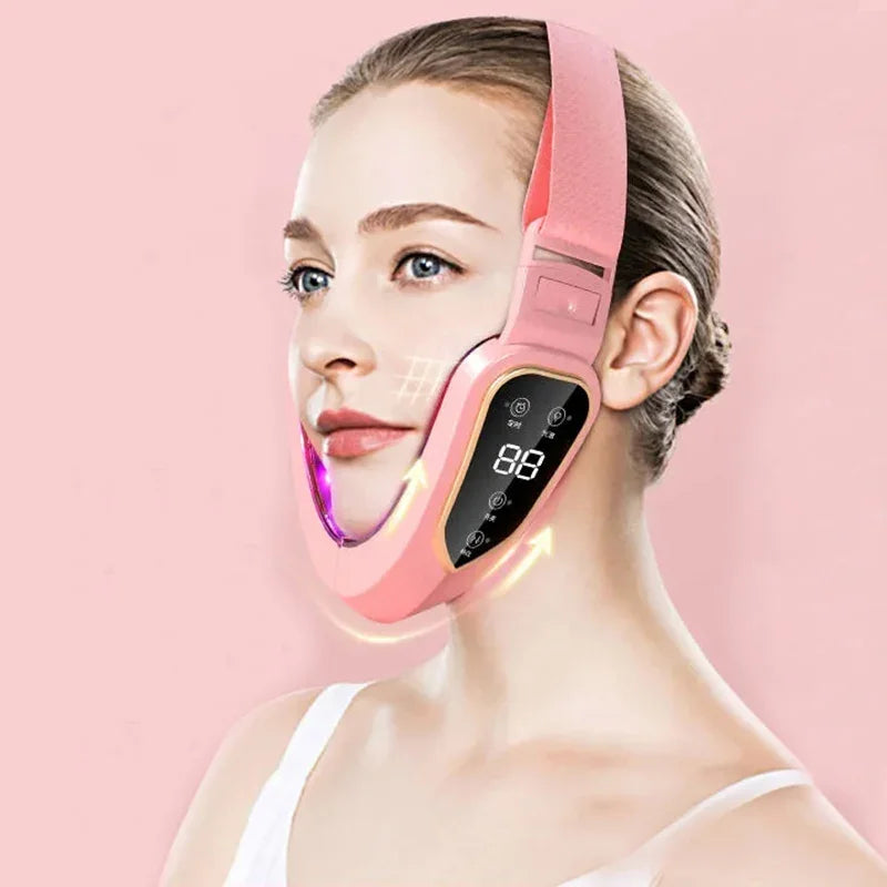 Facial Lifting Device - LED Photon Therapy, Facial Slimming, Vibration Massager, Double Chin V-shaped Cheek Lift Face ShopOnlyDeal