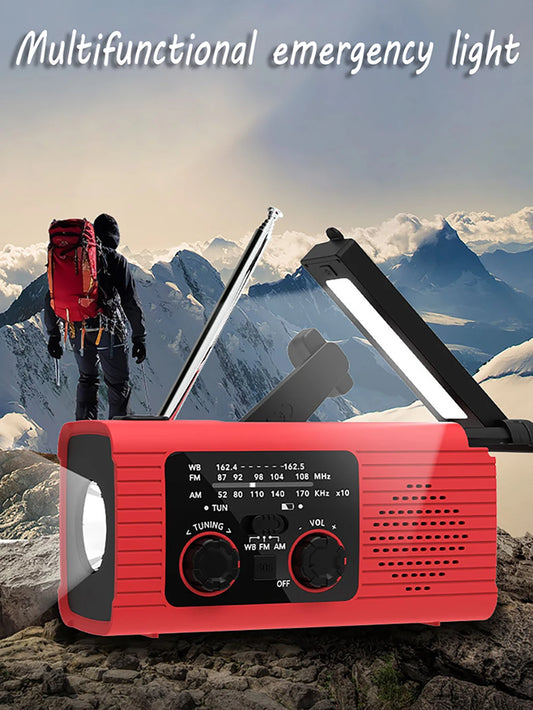 Solar Rechargeable Radio with LED Light: Your Waterproof Outdoor Emergency Companion ShopOnlyDeal