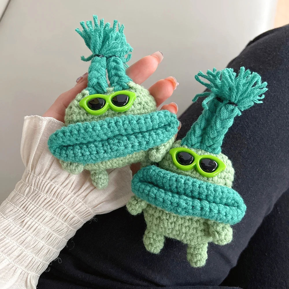 Case For Airpods Pro Case Knitting Soft in Winter Funny Retro Green Cute Knit Coque Funda Cover For Air Pods Pro 2 3 Case Etui ShopOnlyDeal