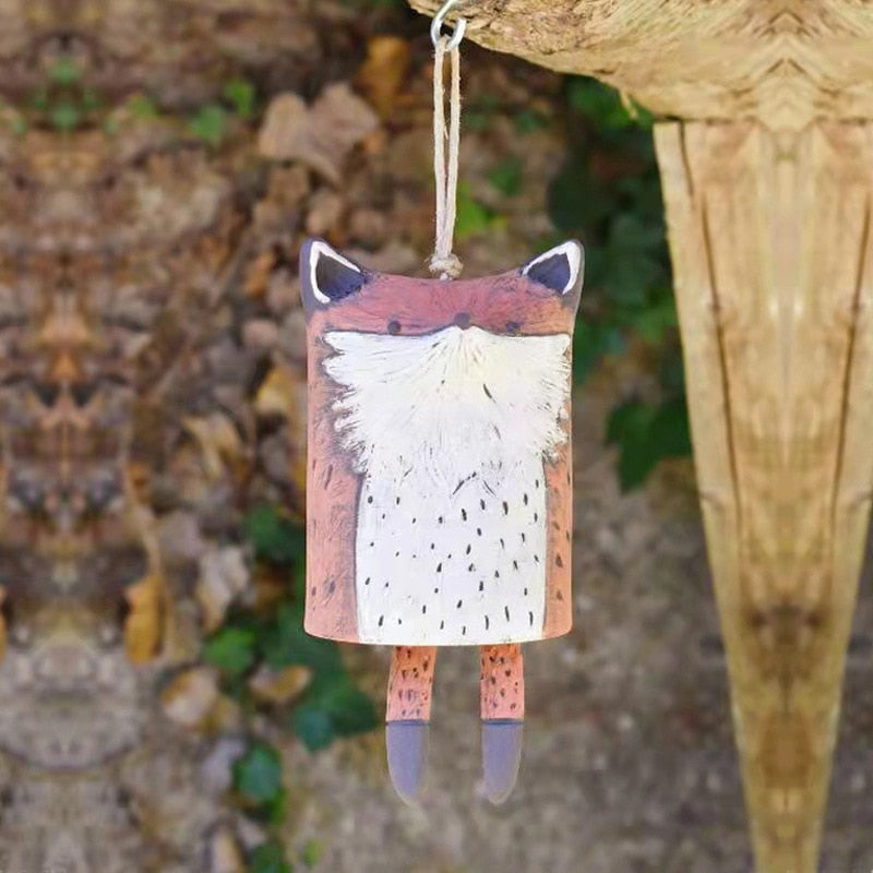 Kawaii Animal Wind Chimes Rustic Wood Room Decoration Cute Chimes Wind Bell Animal Resin Garden Metal Door Outdoor Decor Pendants ShopOnlyDeal