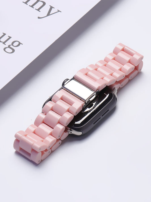 Pink Resin Watch strap for apple watch 40mm band 42 38mm correa candy steel for iwatch series 8 7 6 SE 5 4 40mm 41MM 45MM 49MM Ultra Black ShopOnlyDeal