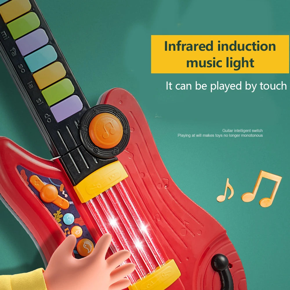 Kids Guitar Toy 2-in-1 Folding Musical Instrument | Electronic Piano | Brain-Training Educational Toys | Birthday Gift for Girls & Boys ShopOnlyDeal