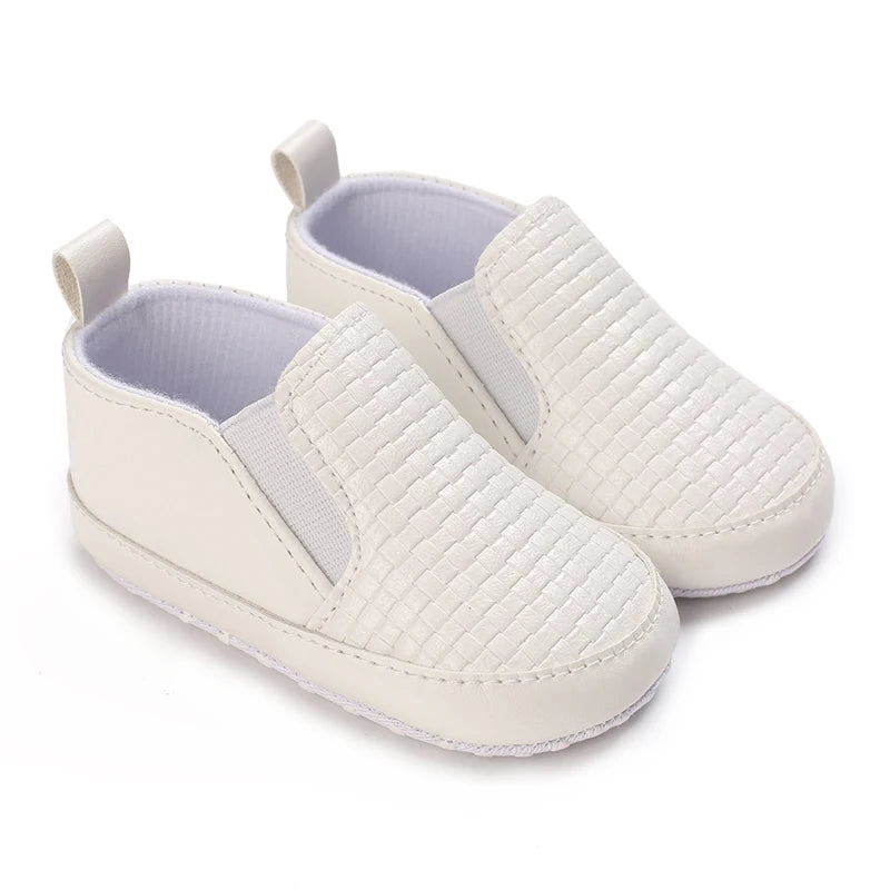 Infant Spring Shoe | Newborn Girls & Boys Recreational Baptism Non-Slip Walking Shoe | White Soft-Soled Sneaker Prewalker ShopOnlyDeal