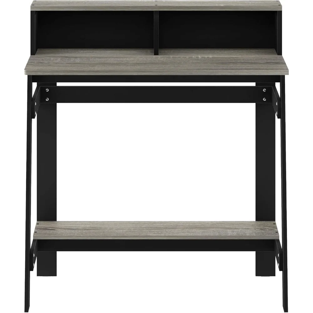 Simplistic A-Frame Computer Desk - Modern Black/French Oak Grey Computer Desk for Home and Office ShopOnlyDeal