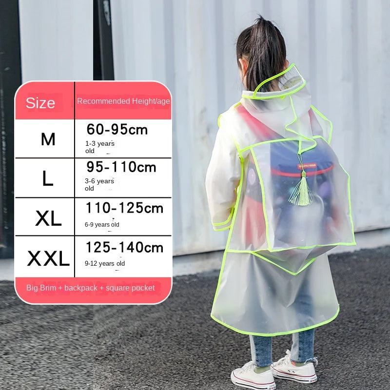 Children New One Piece Waterproof Thickened Raincoat Summer Primary School Student Carrying Schoolbag Position Raincoat Cartoon ShopOnlyDeal