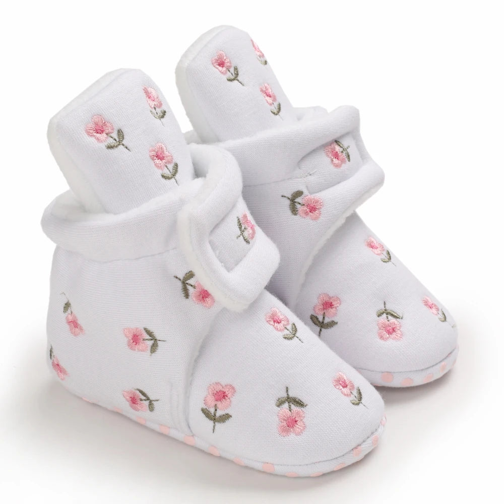 Winter Boots Baby Boy Girl Booties Snow Soft-sole Anti-slip Warm Flat Infant First Walker Baby Crib Shoes Corduroy boots 0-18M ShopOnlyDeal