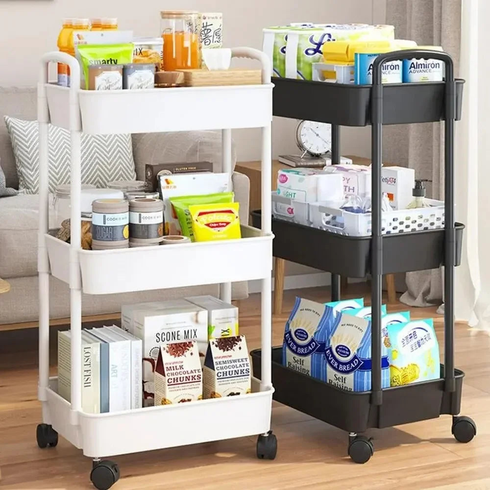 Mobile Storage Rack Trolley Kitchen Bathroom Bedroom Multi Storey Snacks Storage Rack with Wheels Organizer Home Accessories ShopOnlyDeal