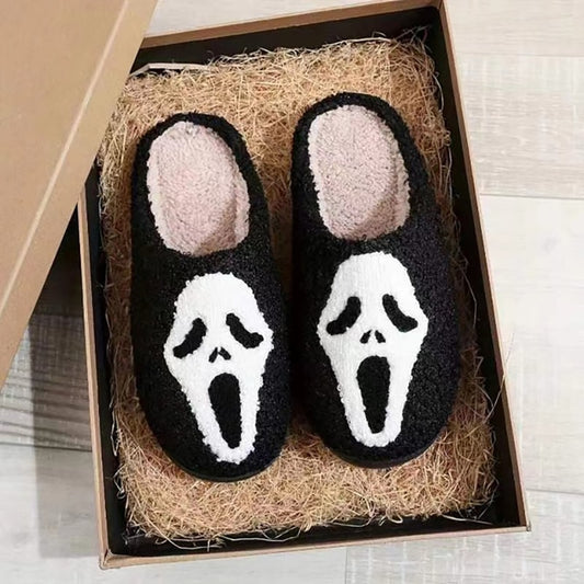 New Ghostface Slippers Pumpkin Slippers Halloween Women's Embroidered Home Slippers Women's Flip Flops Home Floor Slippers Gifts ShopOnlyDeal