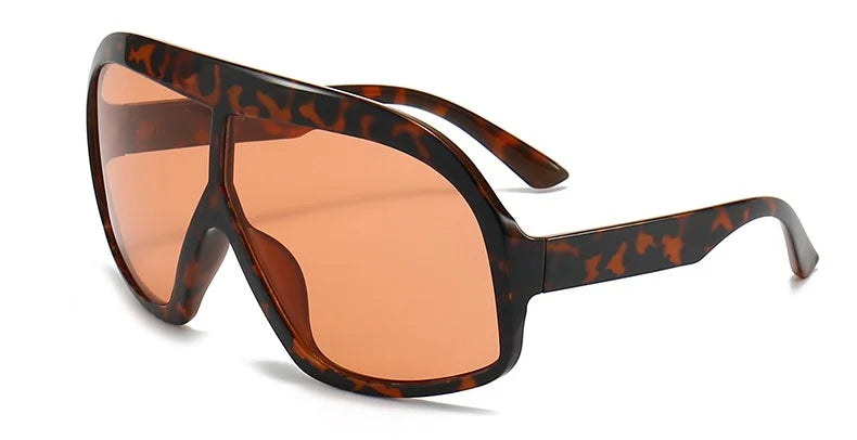 One Piece Goggle Sunglasses Women Men Oversized Leopard Orange Sun Glasses Female 2000's Shield Eyewear Shades UV400 ShopOnlyDeal