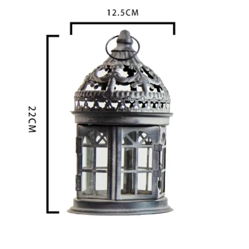 Retro Iron Art Candlestick Storm Light Small Lantern Pagoda Decoration Ornaments Vase Garden Groceries American Style ShopOnlyDeal