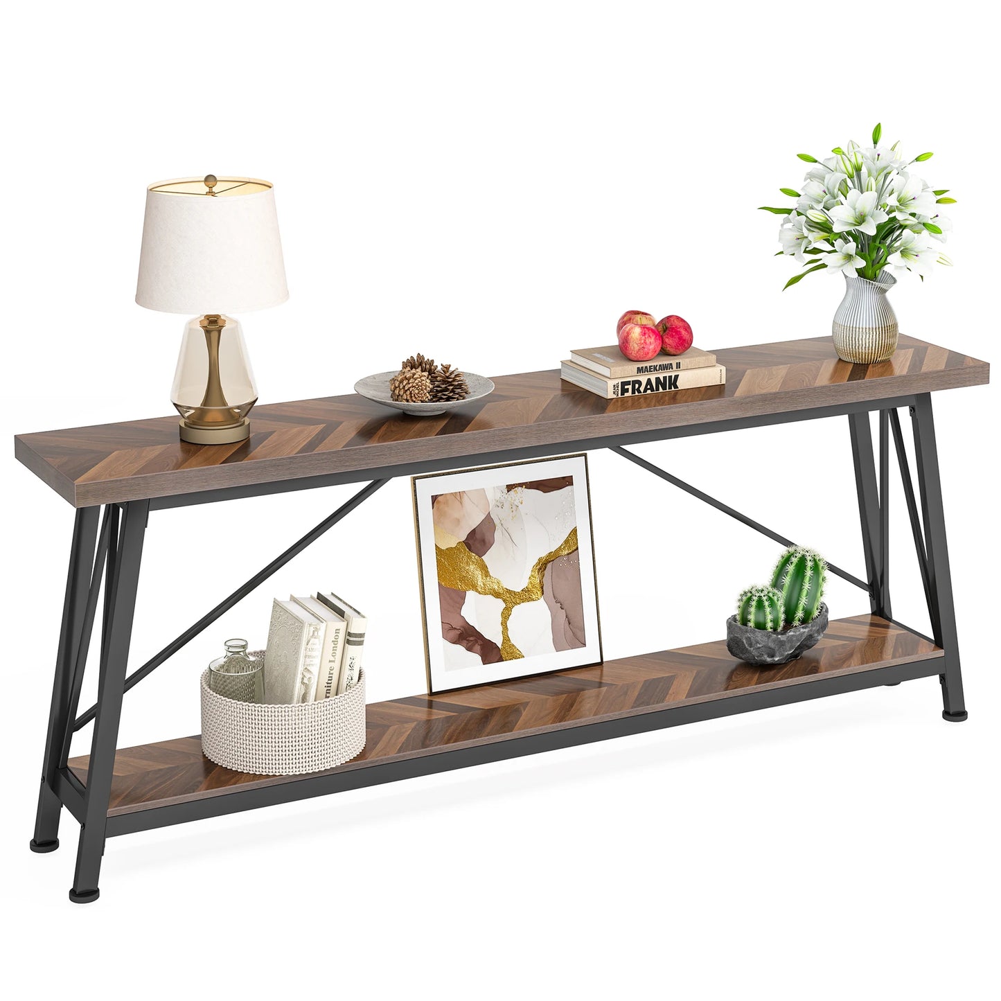 70.9 Inches Extra Long Sofa Table - Industrial Entry Console Table for Hallway, Entryway & Living Room ShopOnlyDeal