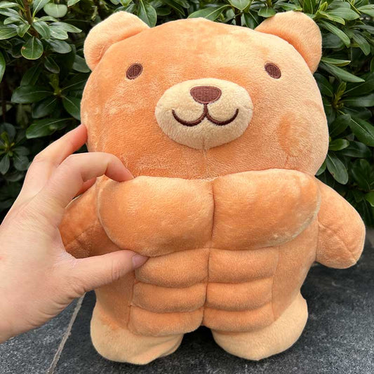 Cute Muscle Body Teddy Bear Plush Toys Stuffed animal Boyfriend Huggable Pillow Chair Cushion Birthday holiday gift for Boy Girl ShopOnlyDeal