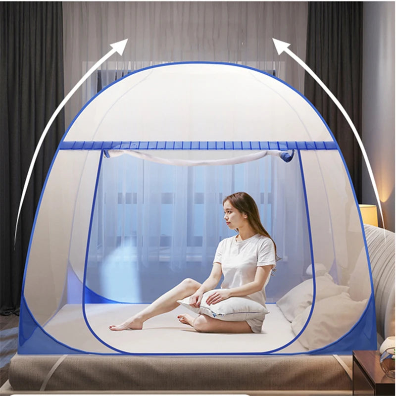 New Portable Folding Mosquito Net Tent for Bed - Folding Netting Canopy - Mongolian Yurt Mosquito Net - Available in 1.2m, 1.5m, 1.8m Sizes - Adult Tent Protection ShopOnlyDeal