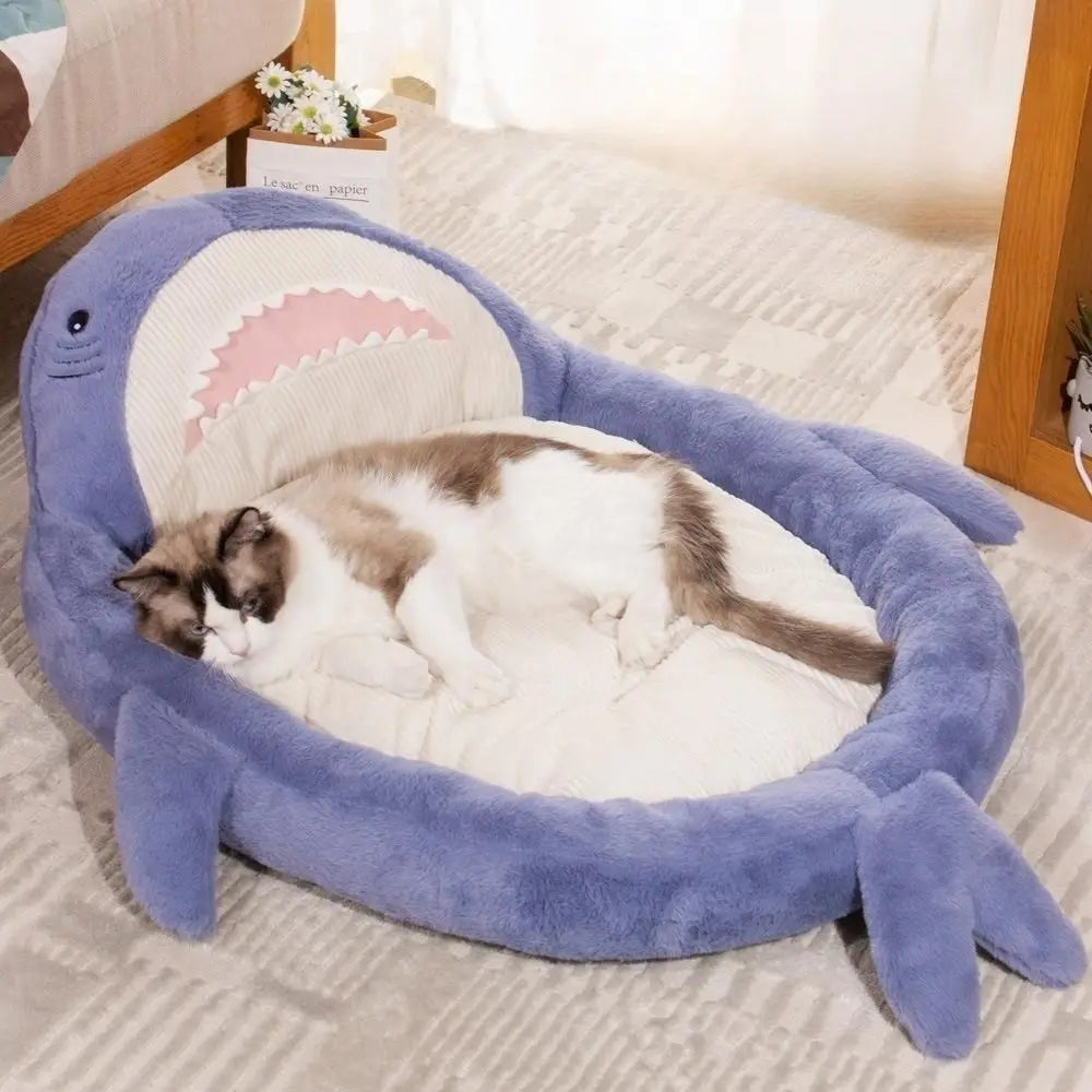 Cat Bed Cartoon Shark Dog Beds Large Size Cat Bed Dog Kennel Comfortable Pet Sleep Mat Kitten Puppy Sofa Bed Winter Warm  House ShopOnlyDeal