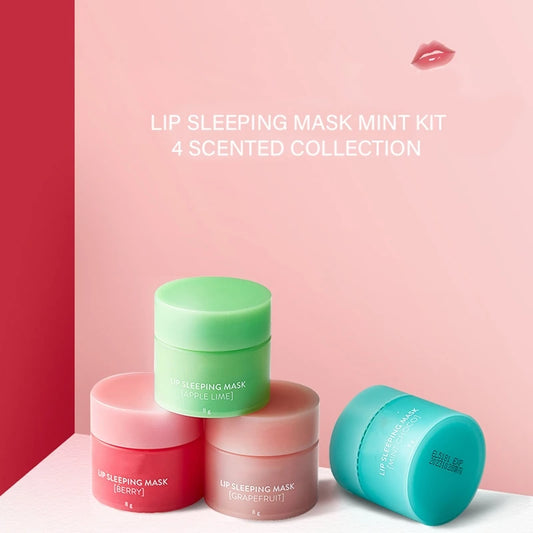 8g 4pcs Lip Blam Repair Mini Set New Korean Lip Sleeping Mask Scented Nutritious Moisturizing Remove Dead Skin Care Products ShopOnlyDeal