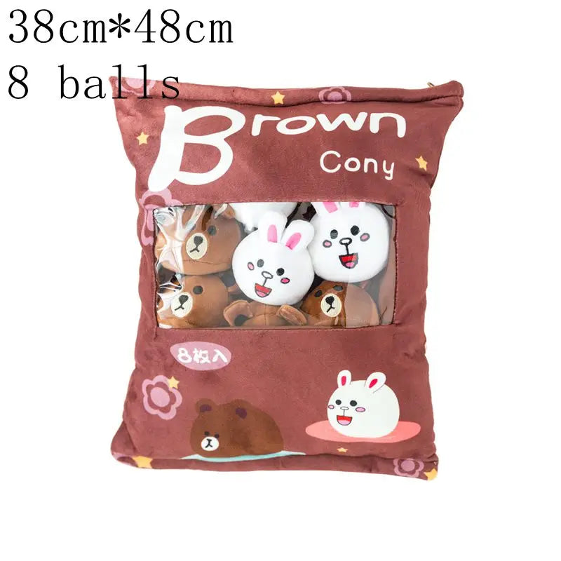 Kawaii Animal Balls Pudding Candy Bag Pillow Plush Stuffed Mini Doll of Donut Boba Milk Tea Bat Newt Cat Nap Plushie ShopOnlyDeal