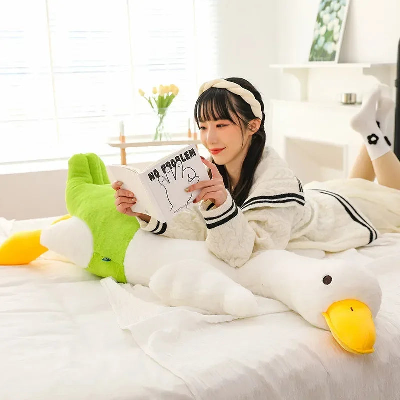 Cute Soft White Goose Pillow Plush Toy - Lazy Goose Doll, Girls' Cloth Doll, Adorable Stuffed Animal Dolls ShopOnlyDeal