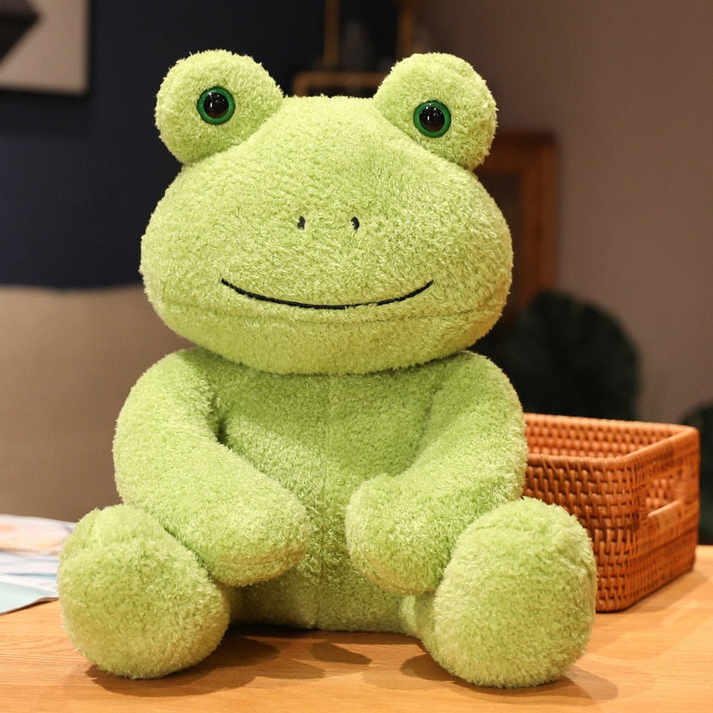 Green Frog Plush Toy 40cm Build A Bear Soft Stuffed Doll Smile Frog Plushie Doll Toy High-Grade Kids Gift Room Decor ShopOnlyDeal