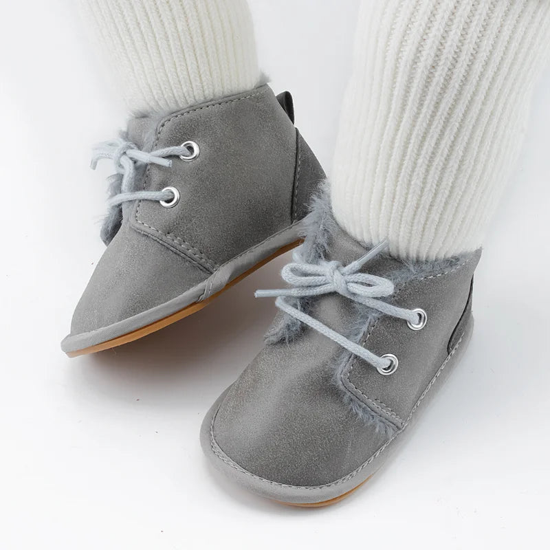 New Snow Baby Booties Shoes Baby Boy Girl Shoes Crib Shoes Winter Warm Cotton Anti-slip Sole Newborn Toddler First Walkers Shoes ShopOnlyDeal