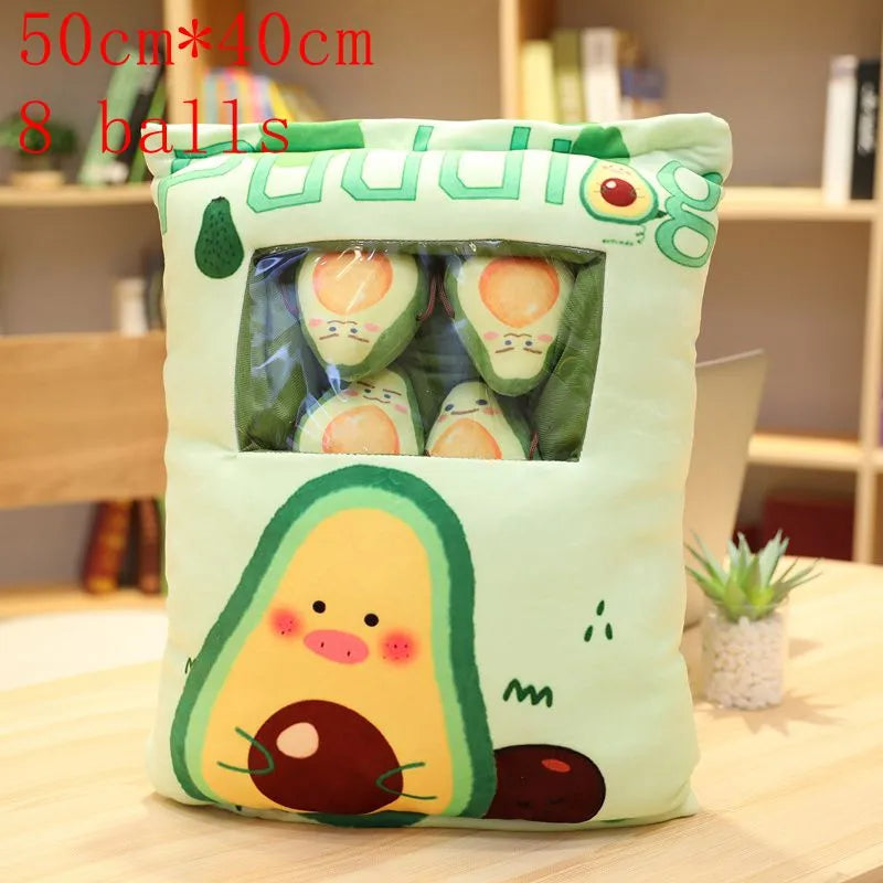 Kawaii Animal Balls Pudding Candy Bag Pillow Plush Stuffed Mini Doll of Donut Boba Milk Tea Bat Newt Cat Nap Plushie ShopOnlyDeal