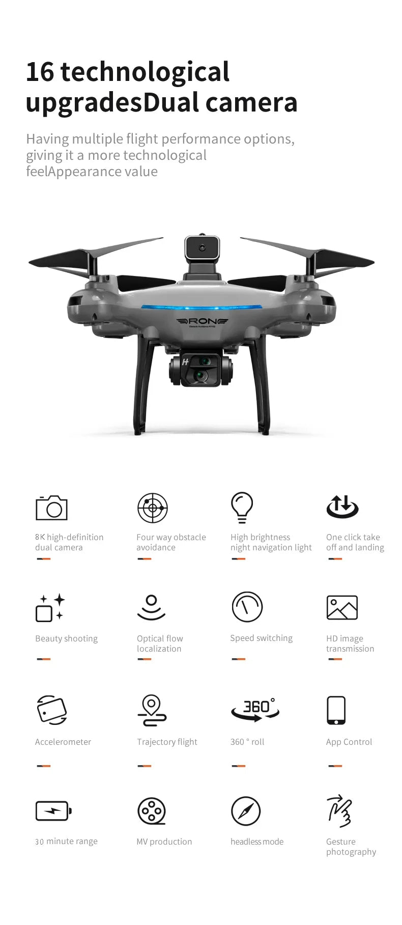 MIJIA KY102 Drone 8K Profesional Dual-Camera Aerial Photography 360 Obstacle Avoidance Optical Flow Four-Axis RC Aircraft ShopOnlyDeal