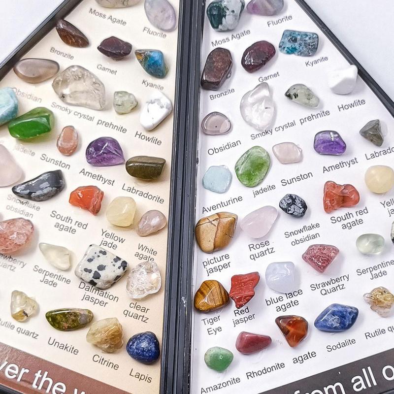 36 PCS/Set Natural Healing Crystals Mineral Specimens Irregular Tumbled Stones Rock Collection Box For Kids Research Teaching ShopOnlyDeal