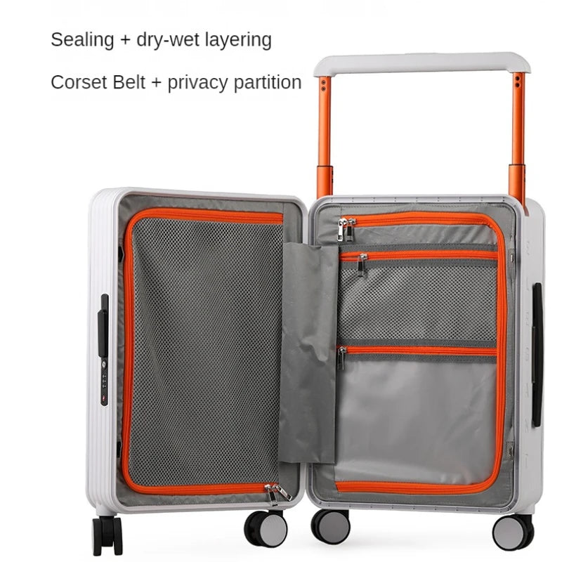 Fashion Width Draw-Bar Travel Suitcases Man And Women Universal Wheel Light Luxury 20-Inch Boarding Bag Good-looking Luggage ShopOnlyDeal