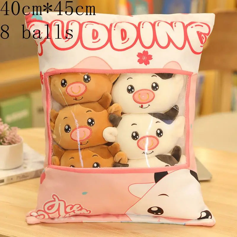 Kawaii Animal Balls Pudding Candy Bag Pillow Plush Stuffed Mini Doll of Donut Boba Milk Tea Bat Newt Cat Nap Plushie ShopOnlyDeal