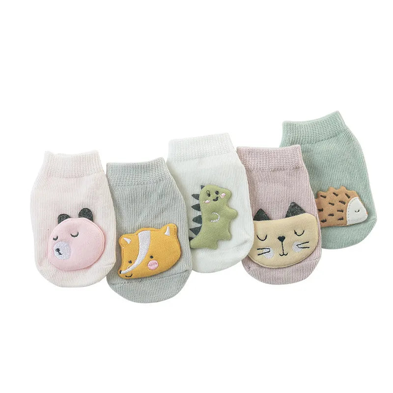 Cute Baby Boy Girl Socks - Kids Dinosaur/Fox Newborn Anti-Slip Socks for 0-3 Years, Affordable Toddler Floor Socks ShopOnlyDeal