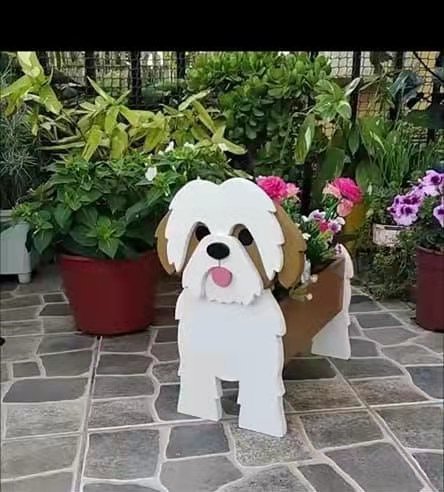 Dog Planter Garden Flower Pot Dog Shape Planter Schnauzer Bulldog Poodle Corgi Yorkshire Vase Pots DIY PVC Flower Planters Garden Home Decor ShopOnlyDeal