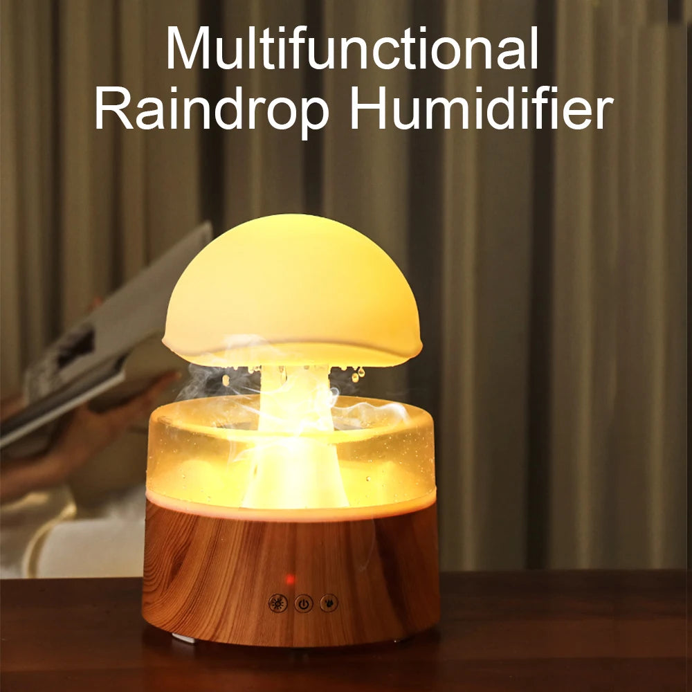 Rain Cloud Humidifier Water Drip 7 Color Night Light 500ml Ultrasonic Aromatherapy Essential Oil Diffuser with Remote Control ShopOnlyDeal