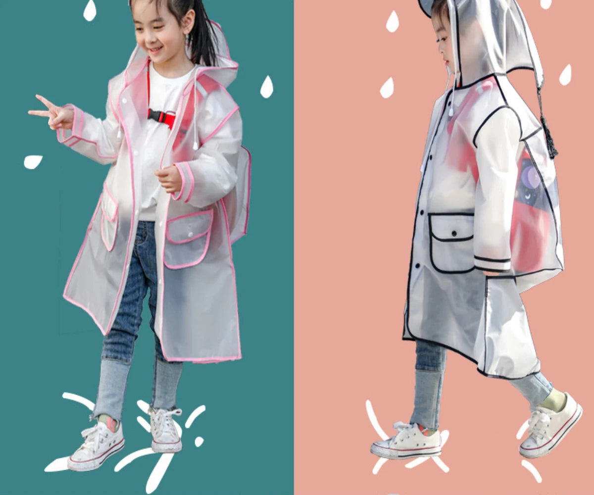 Children New One Piece Waterproof Thickened Raincoat Summer Primary School Student Carrying Schoolbag Position Raincoat Cartoon ShopOnlyDeal