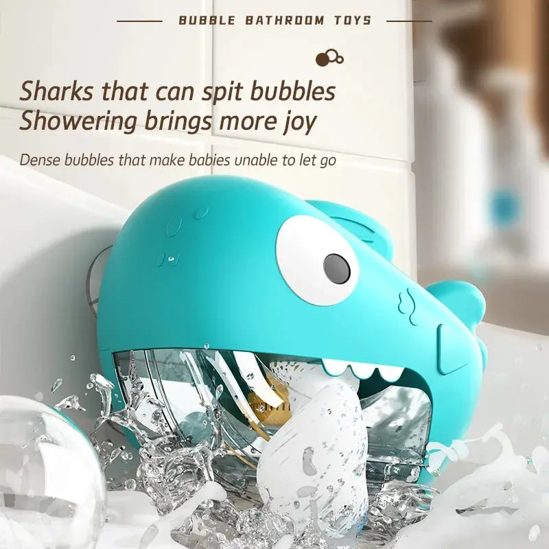 Animal Bubble Machine with Music Cute Dinosaur Shark Shape Suction Cup Hanging Soap Bubble Maker Baby Bathroom Bathtime Toy ShopOnlyDeal