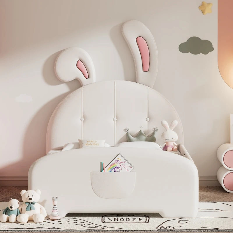 Empholstered rabbit shaped princess bed, bedroom day bed, single bed, baby cot, child bed, teen bed, cute girl bed ShopOnlyDeal