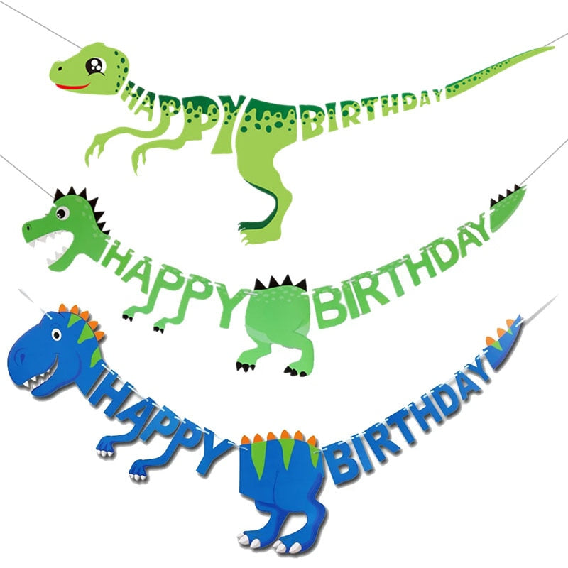 Dinosaur Happy Birthday Garland Banner Roar Dino Party Balloons Jungle Animal Safari 1st Kids Birthday Party Decoration Supplies ShopOnlyDeal